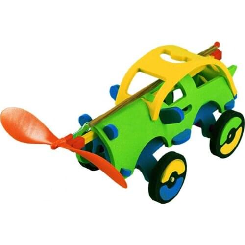 Wind Powered Car Physics Experimental Easy to Operate EVA Science DIY Wind Powers Car Kit for Educational Creative Invention Toy