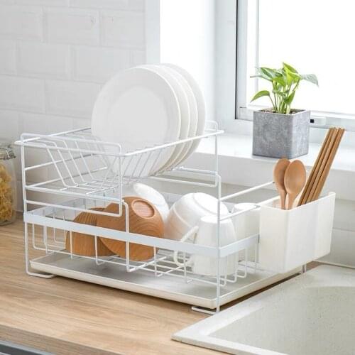 Japanese Ironwork Tableware Storage Dish Rack Multifunctional Kitchen Storage Rack