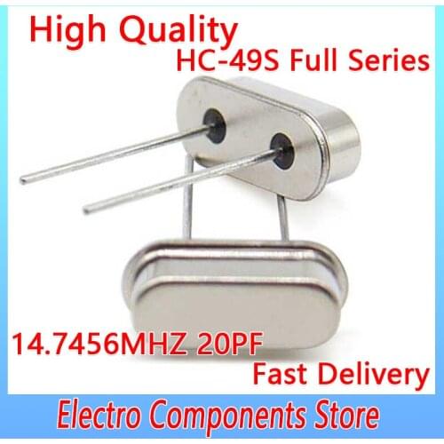 10PCS/Lot HC-49US 2Pin 49S 14.7456MHZ 20PF ±20PPM HC-49S DIP-2 Crystal Oscillator DIY Electronic Kit Resonator Quartz Resonator