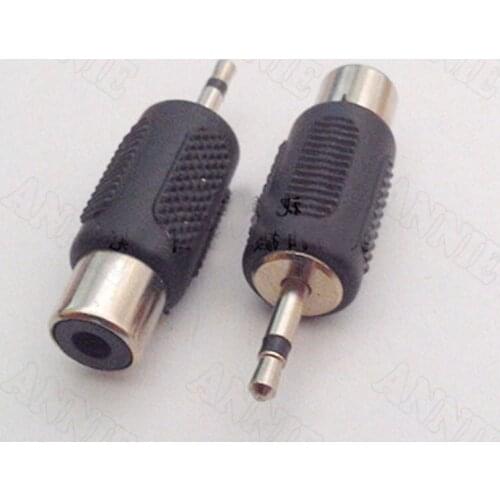 10pcs/lot Mono Channel To AV Converter 2.5 Lotus Male To 2.5 RCA Female Socket