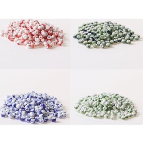 100pcs 6mm DIY Round Ceramic Beads DIY Hole Beads Handmade Porcelain Beads Jewelry Accessories Wholesale