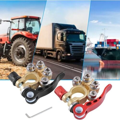 2PCS Quick Disconnect Car Battery Terminal Brass Cable Shut Off Connectors Car Shutdown Connector Adapter for Boat Truck