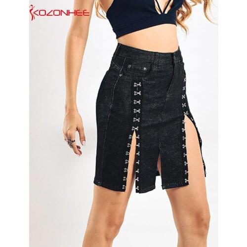 2018 fashion woman Denim skirts With High Waist Pencil Jeans Skirt Womens For Female #082