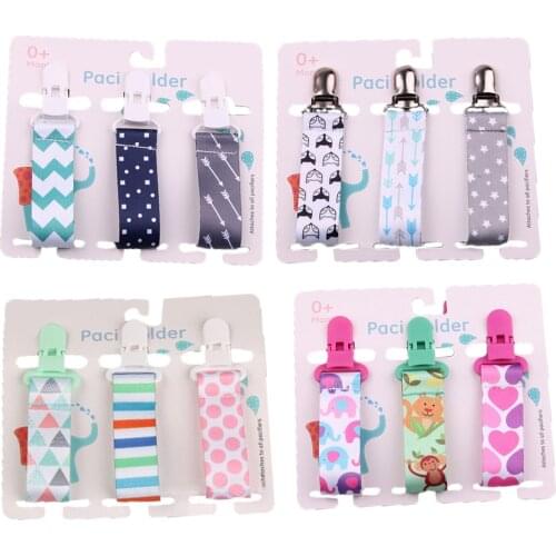 3PCS/Set Baby Pacifier Clip Chain New Baby Dummy Pacifier Soother Nipple Chain Clip Buckle Anti-out Clip Holder Anti-Drop Hanger