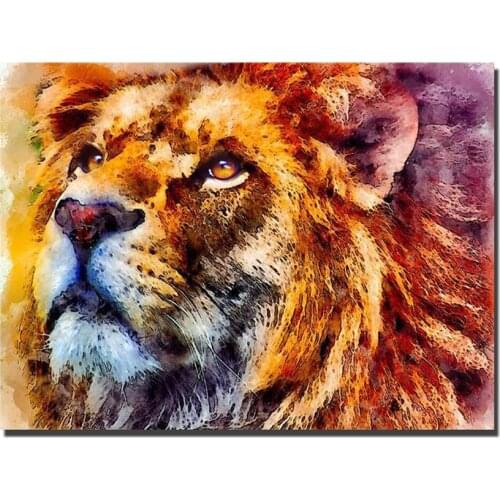Abstract Art Lion 5D Diy Full Diamond Painting Cross Stitch Kits Graffiti Art Of Lion Modern Art Pictures Home Decor