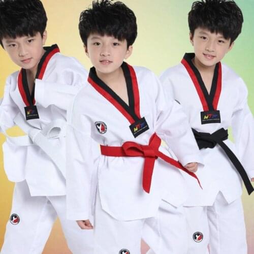 White Long Sleeves Kids Judo Kimono Clothes Children Karate Competition Performance Costumes Boys Girls Taekwondo Suits