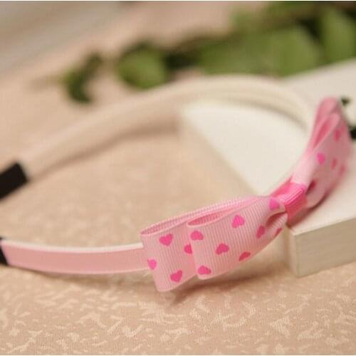 Free Shipping Wholesale 150pcs Hair Hoop Valentines Heart Ribbon Headbands Knotbow Hair Hoop
