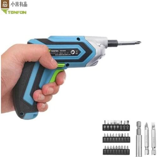 Original Youpin Tonfon Wireless Electric Cordless Drill Impact Gun Gill Power Screwdriver With Bits 1500mAh Rechargeable Battery