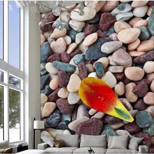 Large dining room mural bathroom modern romantic living room sofa TV background wallpaper pebbles custom size