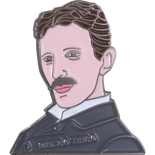 Nikola Tesla Lapel Pin Brooch Science Geeky Electrician Gift for men
