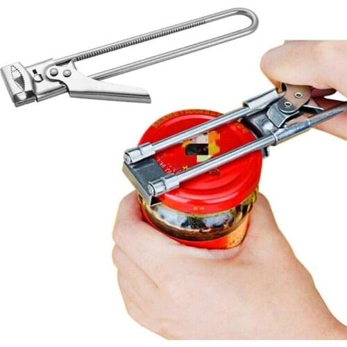 Household Adjustable Can Opener Stainless Steel Manual Jar Lid Opener Gripper Can Opener Hotel Bar Kitchen Tool Supplies