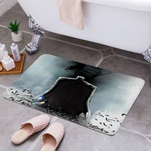 Black Mirror 3D Print Doormats Rectangle Non-Slip DoorMat Bedroom Kitchen Entrance Print Door rugs Dropshipping