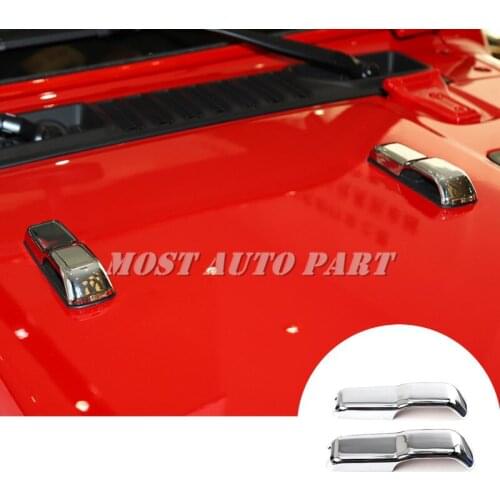 ABS Chrome Front Hood Decoration Trim Cover 2pc For Jeep Wrangler JL 2018-2019 Red/Silver/Black Car accesories interior Car Trim