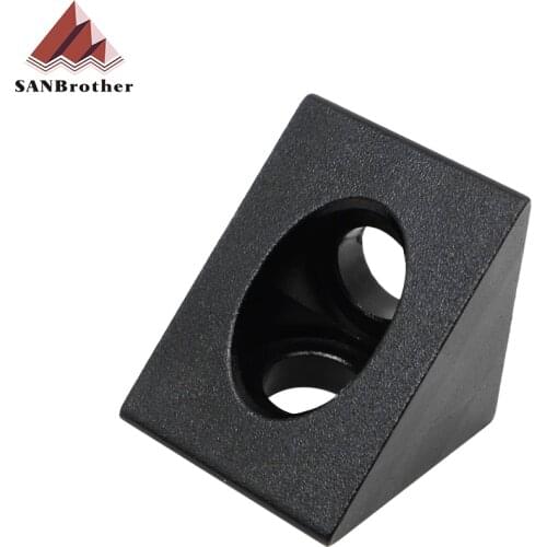 3D printer parts Openbuilds fittings black angle angle connector triangular aluminum piece blast oxidation