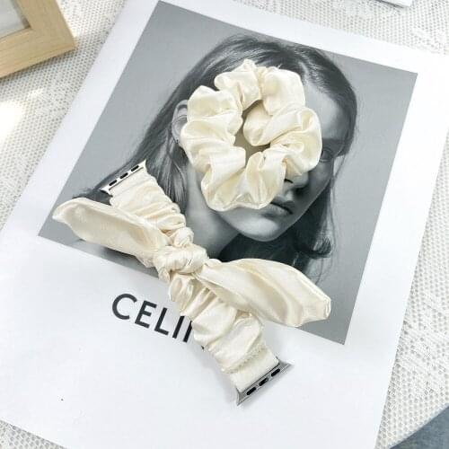 Scrunchie Elastic Watch Strap for apple watch Band 6 SE 40/ 44 Fabric Bracelet for iwatch 2 3 4 5 se series 38/42 Lady Wristband