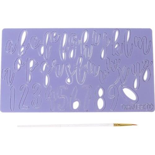 Cake Tool Acrylic Lowercase Letter Number Embossed Cutter Mold Cookie Stamp Set