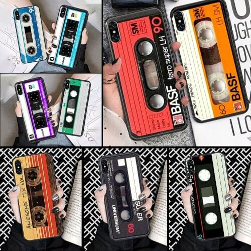 Old cassette Classical Phone Case Cover Hull For iphone 5 5s se 2 6 6s 7 8 12 mini plus X XS XR 11 PRO MAX black tpu coque