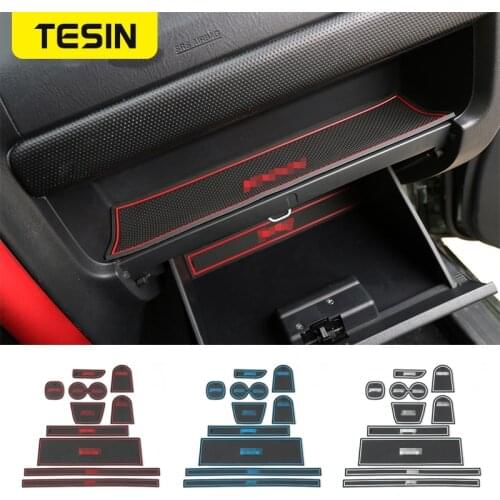 TESIN Car Gate Slot Mats Anti-Slip Door Groove Mat Water Proof Pad for Suzuki Jimny Left Hand Drive Car Accessories Styling