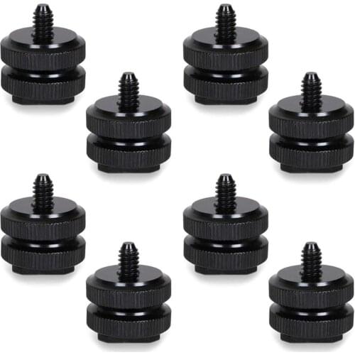 Camera Hot Shoe Mount to 1/4"-20 Tripod Screw Adapter for Tripod Screw to Flash Hot Shoe (Pack of 8)