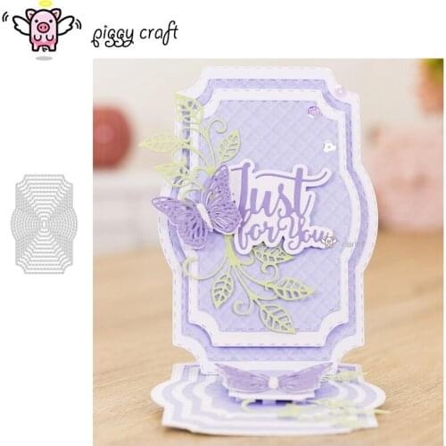 Piggy Craft metal cutting dies cut die mold Irregular rectangular frame Scrapbook paper craft knife mould blade punch stencil