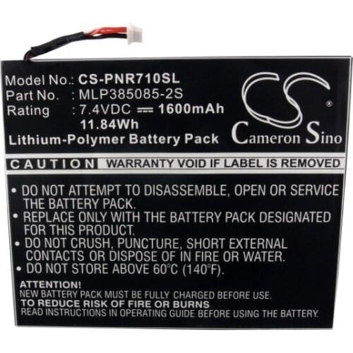 Cameron Sino 1600mAh Battery MLP385085-2S for Pandigital Novel 7", Novel Hacking, R70D200, R70D256, For Velocity Micro Cruz