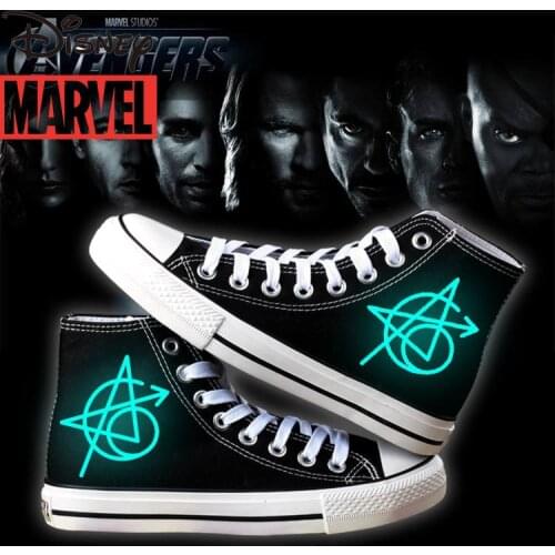 Avengers 4 Marvel Iron Man Surrounding Mens and Womens Spring and Summer 2021 Mens and Womens Casual High-top Canvas Shoes