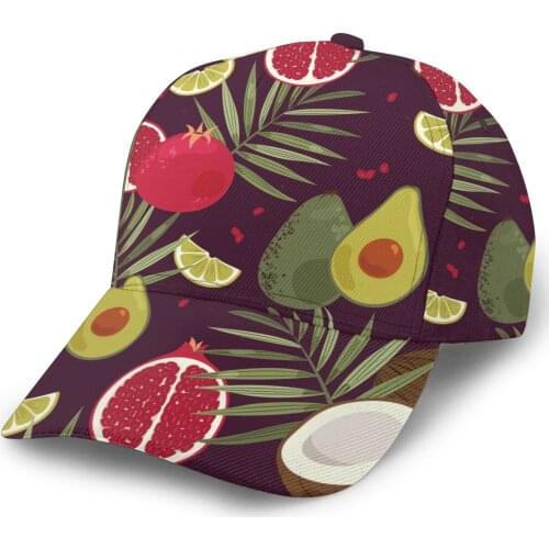 2021 Summer New Unisex Outdoor Sport Sunscreen Baseball Hat Running Visor Cap Tropical Fruits Palms