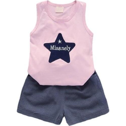 New Summer Cute Baby Clothes Suit Children Boys Girls Fashion Vest Shorts 2Pcs/Set Toddler Sports Casual Costume Kids Tracksuits