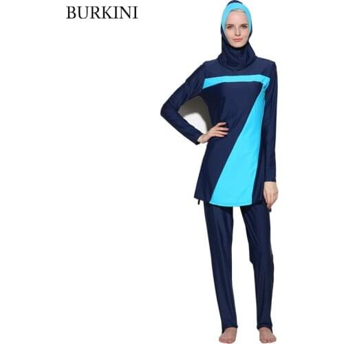 New Women Plus Size Modest Hijab Musulman Swimsuit Push Up long sleeve Burkinis Muslim Swimwear islamic swim wear For