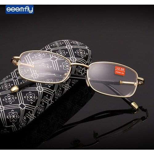 Seemfly Classic Men Metal Frame Reading Glasses Vintage Antifatigue Presbyopic Eyeglasses Diopters 1.0 1.5 2.0 2.5 3.0 3.5 4.0