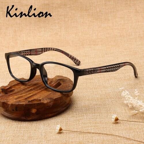 Kinlion Retro Presbyopia Glasses Women Mens Reading Glasses Black Square Prescription Eyeglasses Spring Legs Eyewear Frame Gafas