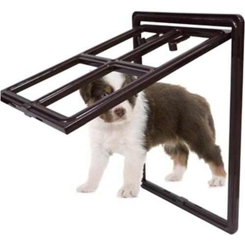 Plastic Pet Door for Screen Door Protector Dog Sliding Screen Doggy Door with Flap Automatic Close Lockable Cat Door Screen Gate