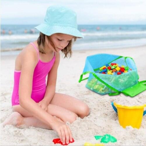 Beach Mesh Bag Children Sand Away Protable Kids Beach Toys Clothes Bags Toy Storage Sundries Organizers Bag Cosmetic Makeup Bags