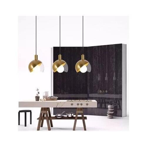 Nordic Design Rose Gold Glass Ball Pendant Light Creative Design Aisle Living Room Bedside Dinner Decro Led Light Fixtures