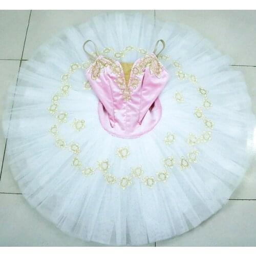 Pink gold Pre-Professional Ballet Dance Tutu Ballerina Costume Performance Tutu Dress Dance Tutus for Girls