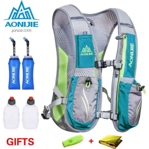 AONIJIE Running Marathon Hydration Nylon 5.5L Outdoor Running Bags Hiking Backpack Vest Marathon Cycling Backpack Green