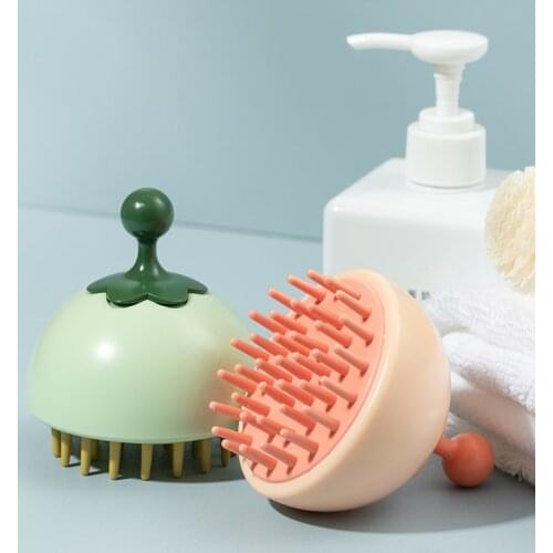 Silicone Head Hair Brush for Bathroom Shower Washing Message Hair Cleaning Comb Soft Pet Baby Women Hair Body Bath Brush Cleaner