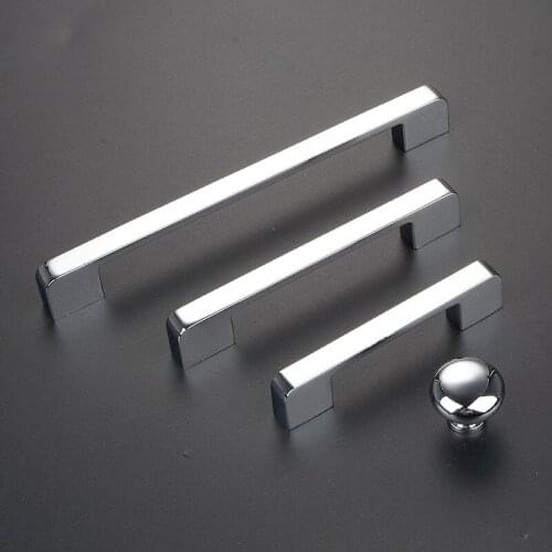 Modern Zinc Alloy Cabinet Handles Kitchen Door Drawer Knob Simple Shiny Handle Cupboard Wardrobe Drawer Pulls Furniture Handles