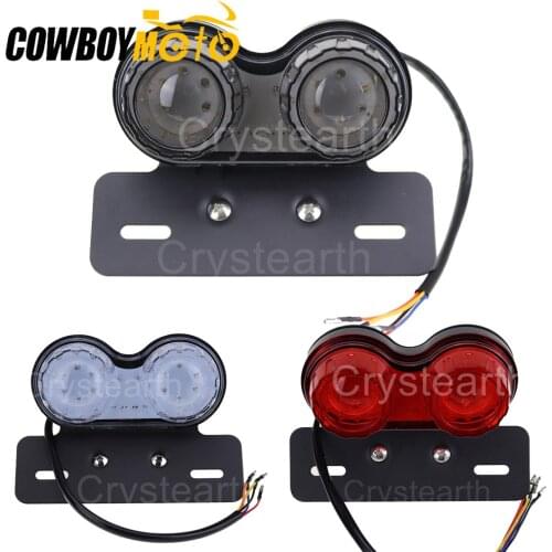 Motorcycle LED License Plate Bracket Light Turn Signals Indicator Lamp Rear Stop Brake Light Cafe Racer Integrated LED Light