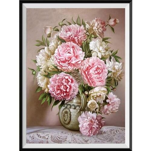 Flower Tulip Vase Rose Peony Lily Magnoli DIY Embroidery Cross Stitch 11CT Kits Needlework Craft Set Printed Canvas Sell