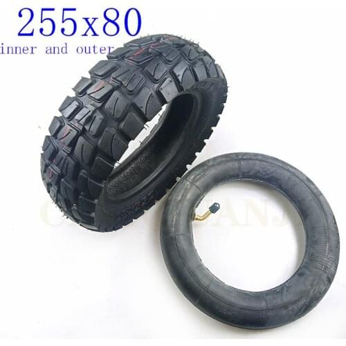 255x80 Tire Inner and Outer Tyre for Electric Scooter Zero 10x Dualtron KuGoo M4 Upgrade 10 Inch 10x3.0 80/65-6 Off Road Tire