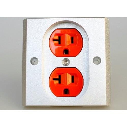 Hi-end US AC Power Socket, Pure Copper Aluminium Cover Plate wall plate power socket