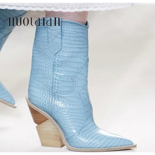 2019 New Brand women boots pointed toe wedges shoes woman autumn winter boots short ladies Western ankle boots for women