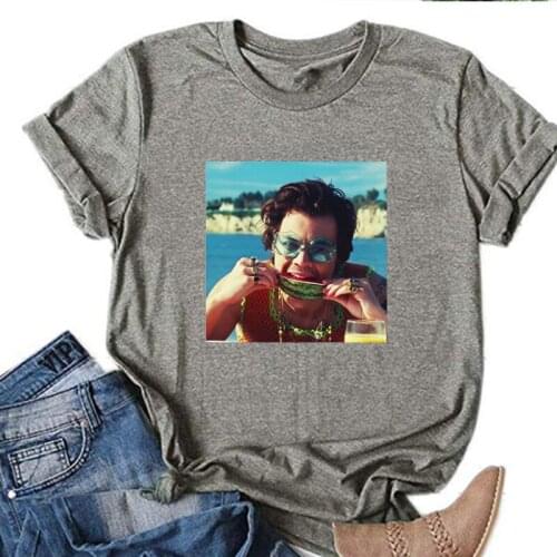 Eats Watermelon Shirts Women Summer Beach Graphic Tees Hawaii Vacation Travel Tshirt Gothic Fashion Couple Shirt Girls Sexy Pink