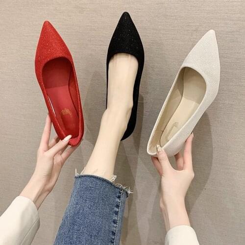 High Heels 2021 New Spring/Autumn Women Shoes Sexy Temperament Classic Black Stiletto Pointed Toe Thin Shoes High Heels Womens