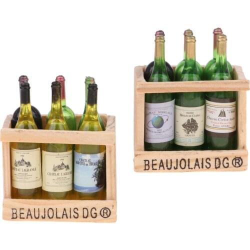 12Pieces Modern Design Kitchen Bar Decoration Drink Wine Juice Champagne Beer Bottles For 1:12 Scale Dollhouse Ornament