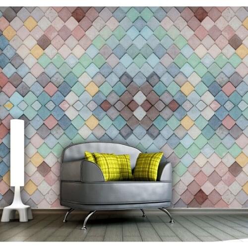 3D Modern Geometric pattern Wallpaper Art Wall Mural Living Room Sofa background TV Wall simple lattice Mural Wallpaper Decor