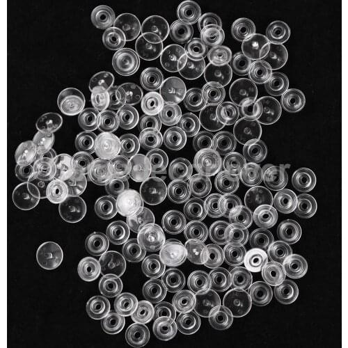 50 Set Clear KAM Resin Snap Buttons Plastic Snaps Fasteners Press Studs Size 16 T3 Caps
