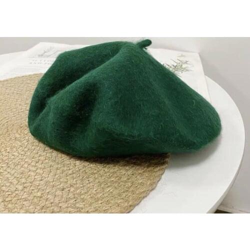 Beret Autumn And Winter Hat 100% Pure Wool French Artist Beret Female Painter Hat Retro Girl Beret Female Warm Walking Hat