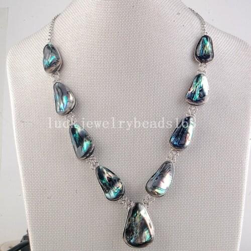 Free shipping Fashion Jewelry Beautiful New Zealand Ablone Shell Art Necklace FG6736